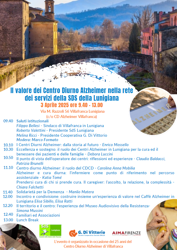 Il valore dei Centro Diurno Alzheimer nella rete dei servizi della SDS della Lunigiana - aprile 2025